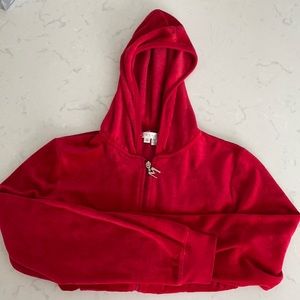 Max Studio Red Zip Up Hoodie Size Small